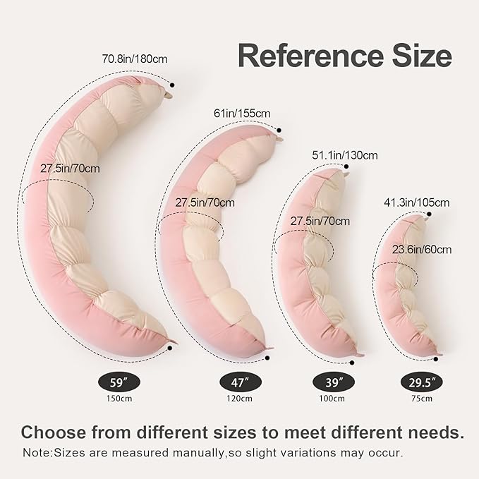 Peallow(Pat. Pend) – Long Round Body Pillow for Adults, Bolster Pillow for Sleeping, Soft and Supportive Pillow for Sleeping & Lumbar Support(Blush Pink,39")