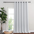 NICETOWN Patio Door Curtain Room Darkening Drapes, Grommet Light & Heat Blocking Room Divider Curtain Panel Window Drape for Bedroom/Living Room (Greyish White, W80 x L90, 1 Panel)