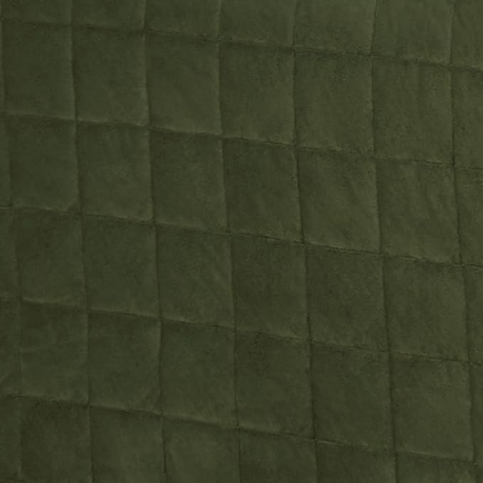 Touch of Class Camden Luxury Bedding | Warm Deep Sage Color | Classic Fitted Bedspread | Faux Suede Box Quilted Design | Designed 2 Piece Set Includes Twin Bedspread and 1 Standard Sham