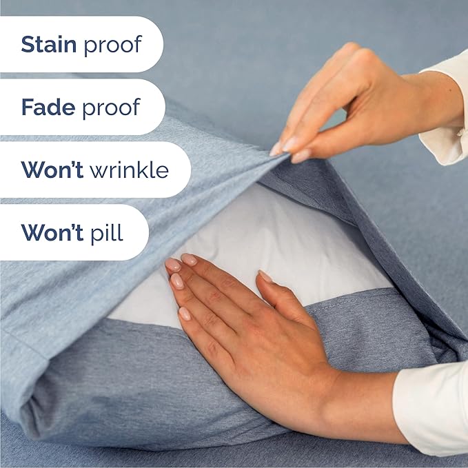 Cal King Size 4 Piece Sheet Set - Comfy Breathable & Cooling Bed Sheets Set - Hotel Luxury Bedding for Women, Men, Kids, Teens, Boys & Girls - Deep Pockets and Wrinkle Free - Blue (Heathered Sheets)