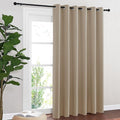 NICETOWN Blackout Sliding Door Curtains 84 Inch Length, Extra Wide Room Divider Grommet Energy Saving Thermal Insulated Curtain for Patio Door Window(W80 x L84, 1 Panel, Taupe)