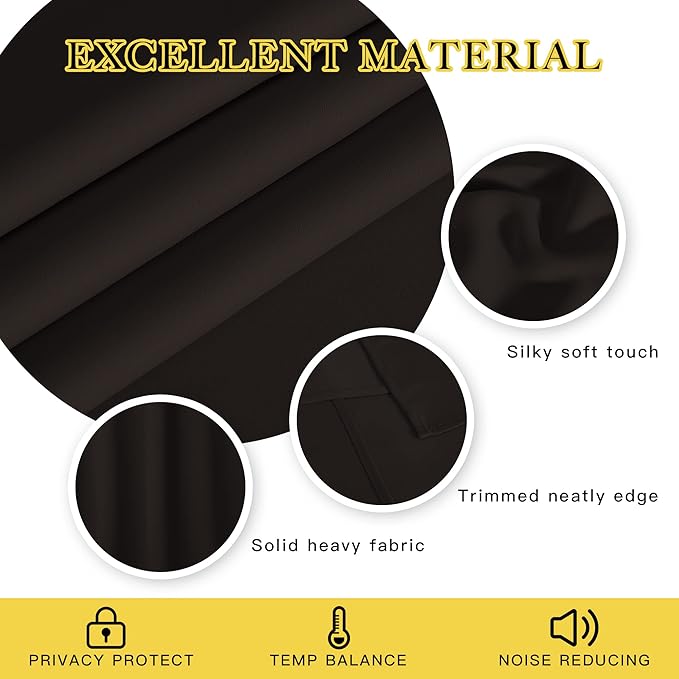 NICETOWN Patio Blackout Curtain Panels - Thermal Insulated Grommet Blackout Drapes Light Blinds Room Darkening Window Treatments for Villa/Cottage (2 Panels, W80 x L95, Toffee Brown)