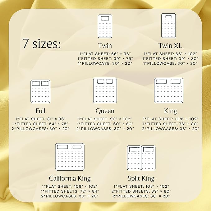 LuxClub 4 PC Sheet Set Bed Sheets Deep Pockets 16" Eco Friendly Wrinkle Free Cooling Machine Washable Hotel Bedding Silky Soft - Lemon Full