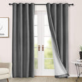 Macochico Full Blackout Curtains 84 Inches Long Insulated Noise Reducing Chenille Curtains for Living Room Bedroom Nursery Auditorium Dark Grey Curtains with Tieback Grommet 72" Wx84 L 1 Panel