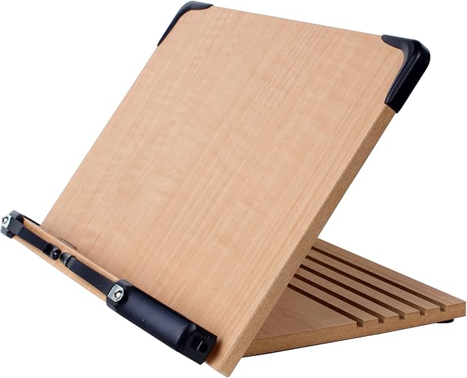 A+ Book Stand BS1500 11.8x8.5 Portable Adjustable Foldable Bookstand Holder for Reading Hands Free Large Thick Heavy Textbooks Cookbooks Tablets