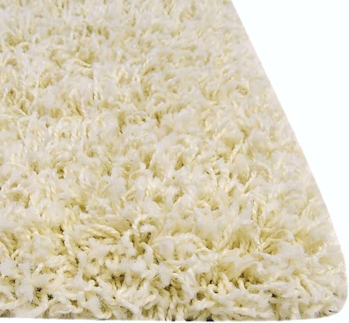 Unique Loom Solid Shag Collection Area Rug (4' 1" x 6' 1" Rectangle, Pure Ivory)