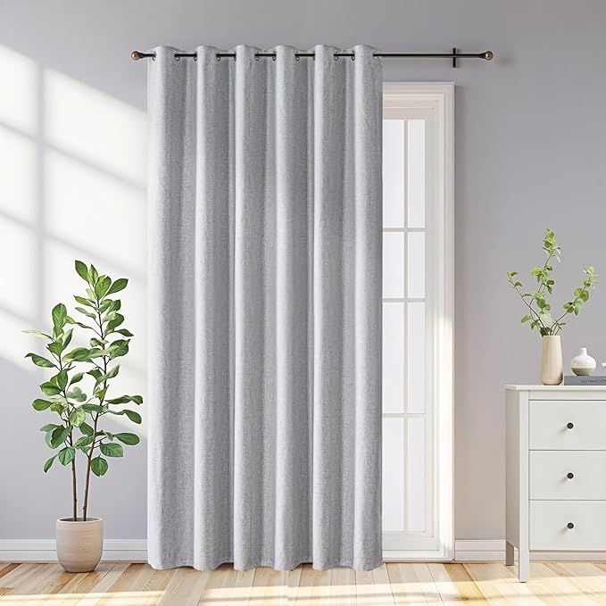 100% Blackout Curtains 96 Inch Length 2 Panels Set, Black Out Curtains for Living Room, Greyish White Thermal Insulated Grommet Drapes Bedroom Luxury Decor Privacy(70W × 96L inch, Greyish White)