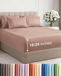 Extra Deep Cal King Sheet Set - 6 Piece Breathable & Cooling Sheets - Hotel Luxury Bed Sheets Set - Easy & Secure Fit - Soft, Wrinkle Free & Comfy Sheets Set - Mauve Sheet Set with Extra Deep Pockets
