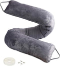 fowong Door Draft Stopper 38 Inch Weighted Under Door Draft Blocker Soundproofing Guard Wind Blocker with Hook Tapes for Easy Install, Grey