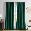 Joydeco Customized Velvet Curtains for Bedroom & Living Room, Heavy Duty Luxury Thermal Insulated Dark Green Velvet Curtains Rod Pocket 1 Panel, Custom Size