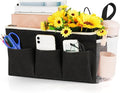 Loghot Bedside Caddy/Bedside Storage Bag Hanging Organizer for Bunk and Hospital Beds,Dorm Rooms Bed Rails,Can be Placed Glasses,Books,Mobile Phones,Keys (New Black)