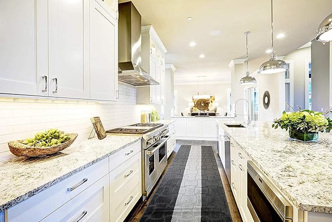 Custom Length Hallway Runner Rug,Slip Resistant,Puzzle Anthracite, 26 Inch X 35 feet, Sold and Priced Per Foot