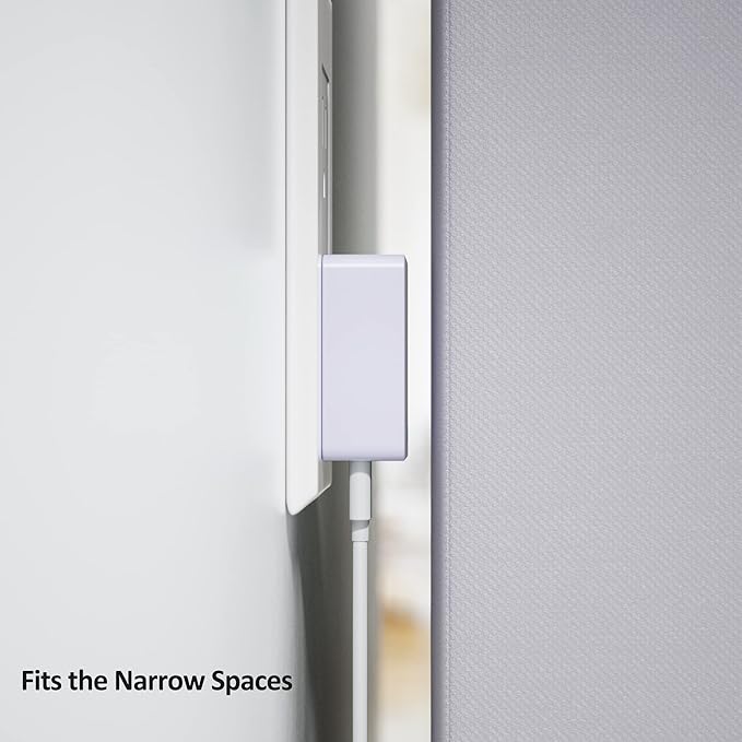 Nekmit Flat USB Wall Charger, Dual Port Slim USB Wall Charger with Smart IC for iPhone 14/14 Pro/14 Pro Max/13/13 Pro/13 Pro Max/12/12 mini/12 Pro, Galaxy, Pixel, iPad Pro, AirPods and More, Purple