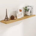 Fun Memories 55 Inch Floating Shelves for Wall, 55x9.3 Large Floating Shelf for Bedroom, Kitchen, Bathroom, Wall Mounted Rustic Wood Shelves with Invisible Bracket for Books, Decor, Oak