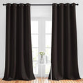 NICETOWN Blackout Curtains Panels for Window - Home Fashion Machine Washable Ring Top Thermal Insulated Solid Blackout Draperies for Kid's Room (2 Panels, 52 inches W x 95 inches, Toffee Brown)