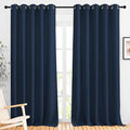 NICETOWN Navy Blue Blackout Living Room Curtains, 110 inches Long, Grommet Thermal Window Treatments Room Divider Blinds Sound Reducing, W66 x L110, 2 Pieces