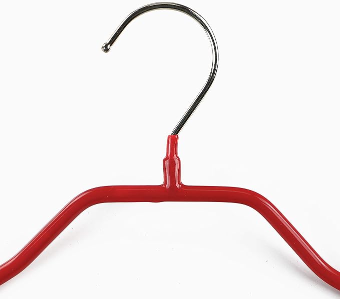 Mawa by Reston Lloyd BodyForm Series Non-Slip Space-Saving Clothes Hanger for Jackets, Suits and Coats, 16-1/2", Style 42/L, Red, Set of 2