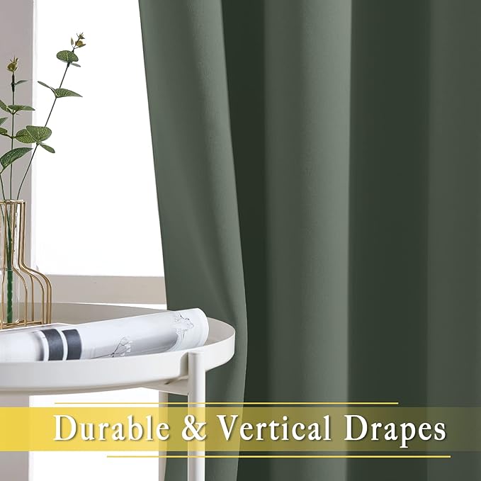 NICETOWN Sliding Door Curtains 84 inches Long, Grommet Blackout Thermal Patio Door Curtain Panel Sliding Door Drapes/Draperies for Room Divider (1 Panel, Dark Mallard, W80 x L84)
