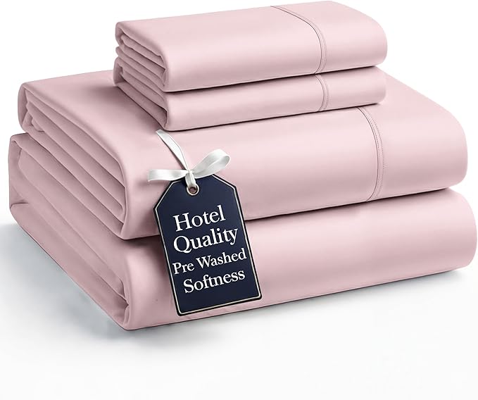 Casa Platino Bedding Sheets and Pillowcases, Pre-Washed Ultra Soft & Breathable Full Bed Sheets Set, Hydro-Brushed Microfiber Cooling Full Size Sheet Set, Deep Pockets - Sepia Rose