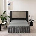 TSUTOMI Bed Skirt King Size Ruffled Bed Skirt with Split Corners, 18 Inch Drop Dust Ruffle Bed Skirts with Platform, Gathered Style, 100% Microfiber, Grey