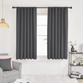 Deconovo Blackout Curtains, Thermal Insulated, W52 x L45 2 Panels, Back Tab, Machine Washable, Room-Darkening Drapes for Bedroom/Living Room Dark Grey