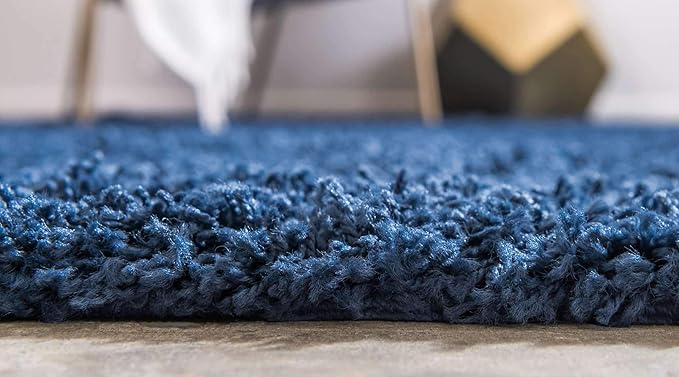 Unique Loom Solid Shag Collection Area Rug (2' 2" x 3' 1" Rectangle, Sapphire Blue/ Navy Blue)