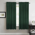 StangH Christmas Dark Green Velvet Curtains - Rod Pocket Short Kitchen Window Curtains 63-inch Length Room Darkening Green Blackout Drapes for Bedroom, W52 x L63, 2 Panels