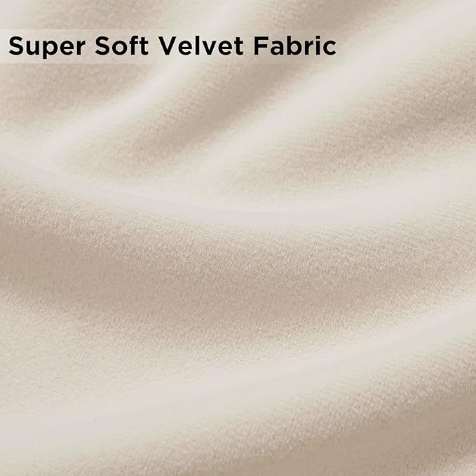 Joydeco Velvet Curtains White Blackout Curtains Thermal Insulated 120 inches Extra Long Window Curtains Soft Room Darkening Drapes for Bedroom Living Room Elegant Rod Pocket 2 Panels Cream White