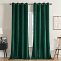 Joydeco Dark Green Velvet Curtains 84 Inches Length, Grommet Curtains 2 Panels, Thermal Insulated Privacy Room Darkening Window Drapes for Bedroom Living Room Home Theatre (52Wx84L)
