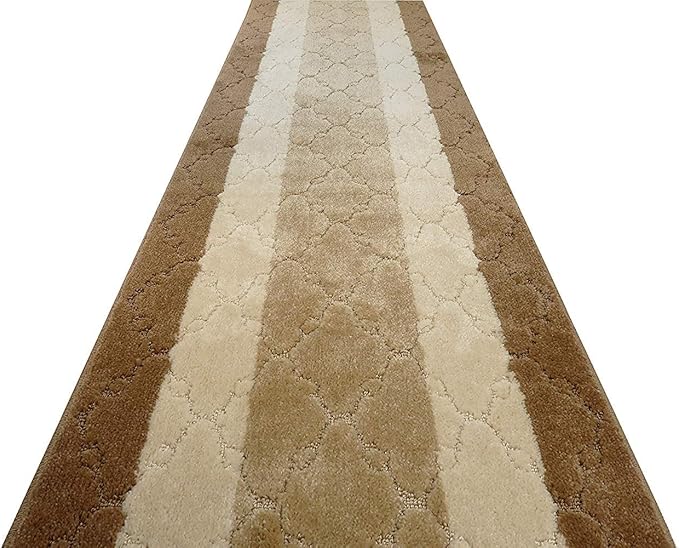 10 Ft Long Beige Kitchen Hallway Runner Rug, Non-Slip Washable 2'2" X 10' Rubber Backed Carpet, Custom Size Floor Mat for Entryway Stairs Bedroom Bathroom Laundry Room
