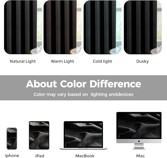 Pinch Pleated 100% Blackout Curtains for Bedroom, Black Velvet Curtains for Living Room, Black Out Curtain 96 inch Long Room Darkening, Blackout Pinch Pleat Drapes with Hooks 2 Panels