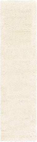 Unique Loom Solid Shag Collection Area Rug (2' 7" x 10' Runner, Snow White)