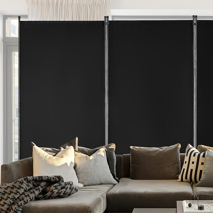 VEVOR Room Divider, 3 Panel Room Divider, Folding Privacy Screen and Portable Partition Divider for Room Separation, Freestanding Room Partitions for Office, Bedroom, Black