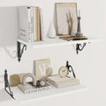 Dreamland Deep Floating Shelves, 24" W x 12" D Wall Shelves Set of 2, Wide Display Shelf Wall Mounted with Brackets, Bookshelf for Living Room, Bathroom, Bedroom, White