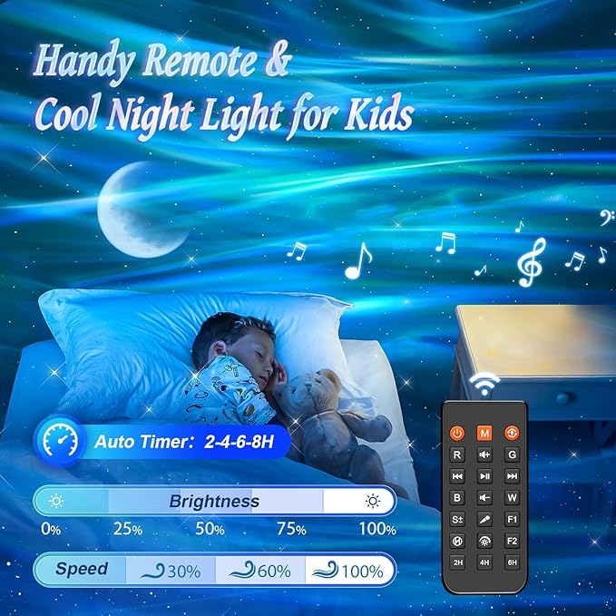 Northern Lights Projector Galaxy Projector for Bedroom, 300+Colors Modes Aurora Light,15White Noise&Bluetooth Star Projector Galaxy Lights, Remote Ambient Lighting,Lights for Bedroom Gifts for Boys
