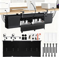 No Drill Under Desk Cable Management Tray - 36" Premium Fabric Cord Organizer for Table - with Silicone Pads & Cable Ties & Sticky Notes - Supports Up to 30lbs for Office & Home