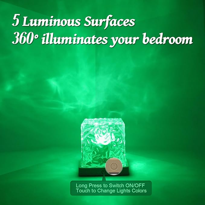 Ocean Wave Projector Light, 16 Colors Galaxy Projector Night Light Water Ripple Lamp Ambient Lighting with Remote Control, Mood Lights for Bedroom Shower Office Bar Game Room Kids Christmas Gifts