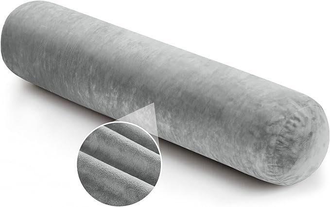 SyMax 7.8"x60" Body Pillow for Queen Bed, Bolster w/Removable Polyester Cover, Headboard Gap Filler Pillow, Light Grey
