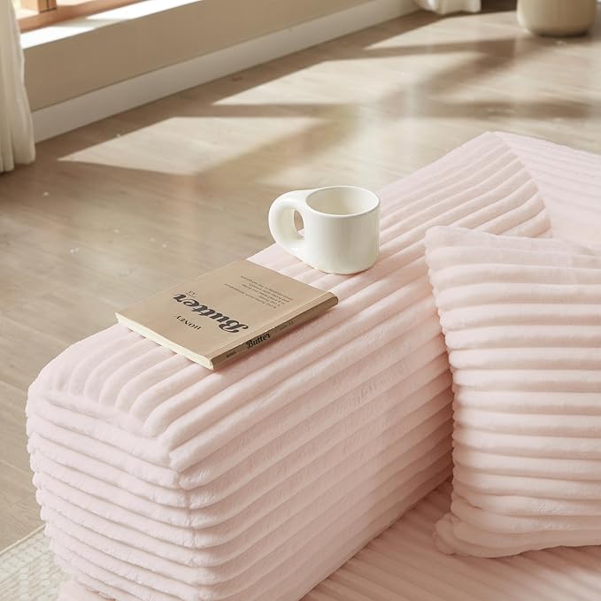 Boneless Couch Folding Couches for Living Room Sofa, Futon Sofa Bed with Sleeper Sofa, Futon Couch with Fixed-Shape Oversized Corduroy Upholstered (Pink, 81 Inches)