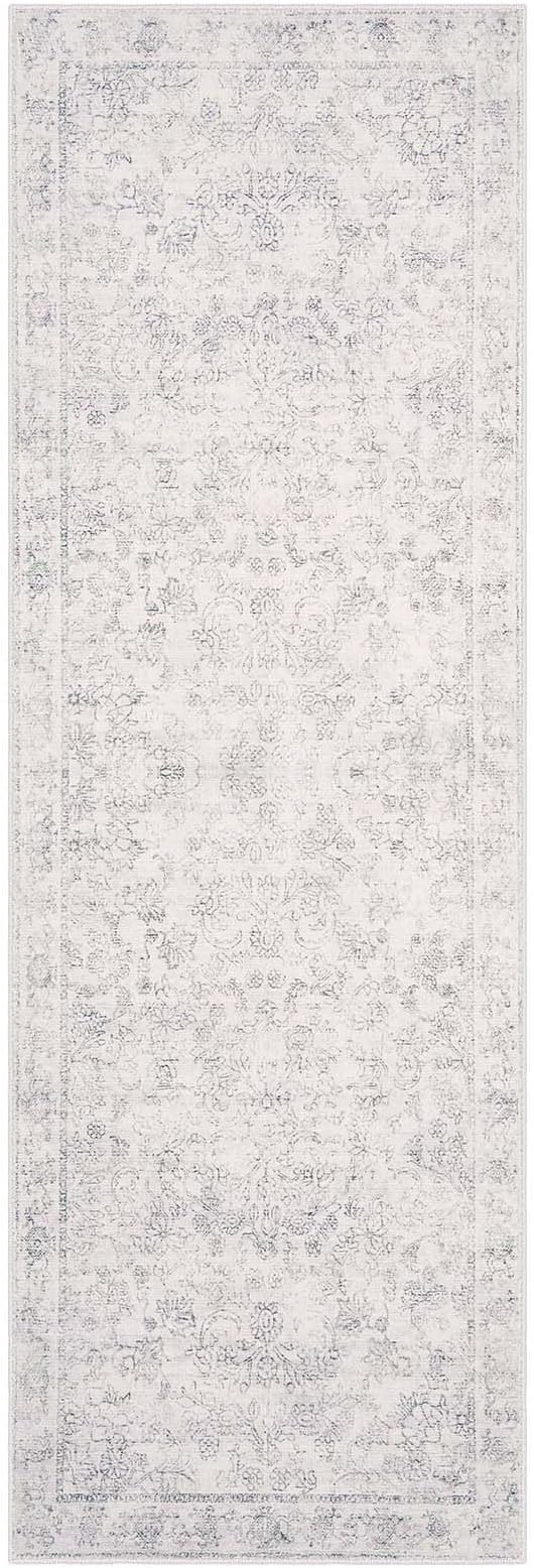 jinchan Runner Rug 2x5 Kitchen Rugs Hallway Runner - Machine Washable Vintage Floral Non-Slip, Low Pile Soft Ultra-Thin Distressed Carpet for Entryway Farmhouse Bedroom Laundry Room (2’x5’, Ivory)