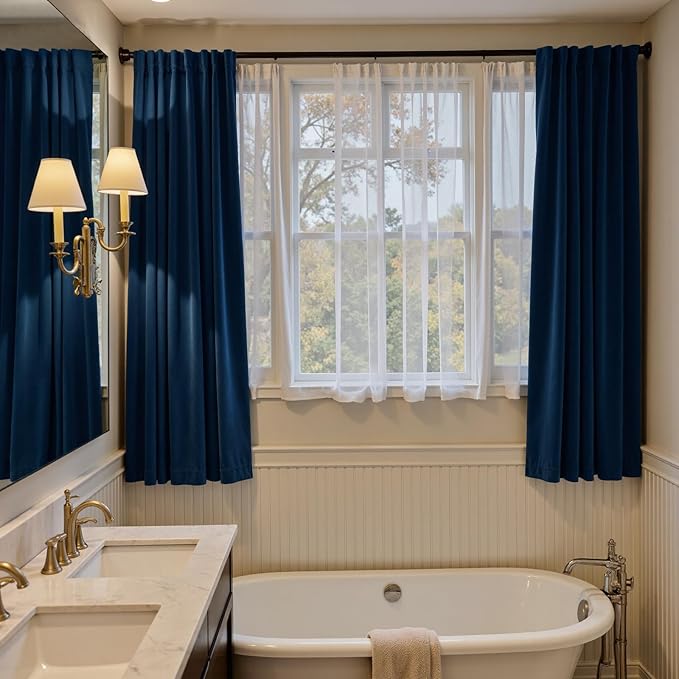 Lazzzy Velvet Blackout Curtains Thermal Insulated Room Window Drapes Super Soft Luxury Curtains for Living Room Bedroom Rod Pocket 2 Panels, Dark Blue, 52" W x 72" L