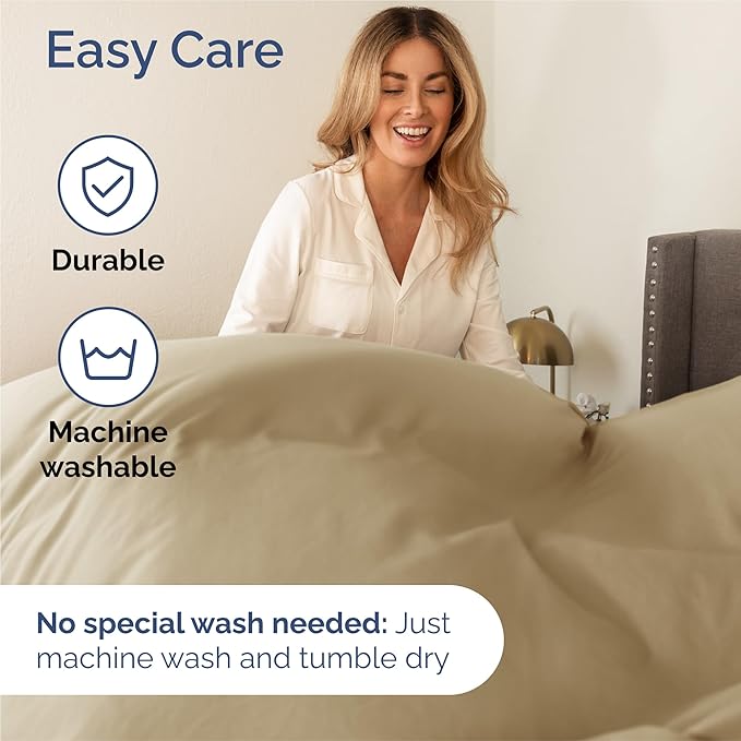King 6 Piece Sheet Set - Cooling, Comfy & Breathable - Hotel Luxury Bedding, Includes Fitted Sheet for Women, Men, Kids and Teens - 1 Flat, 1 Fitted Sheet, 4 Pillowcases with Deep Pockets - Beige