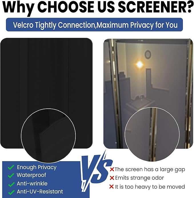 Room Divider, Upgraded Privacy Screen Highly Secretive, 4 Panel Portable Room Separation 88’ W Partition Room Dividers, Freestanding Wall Divider Panel Studio Bedroom Office(Black)