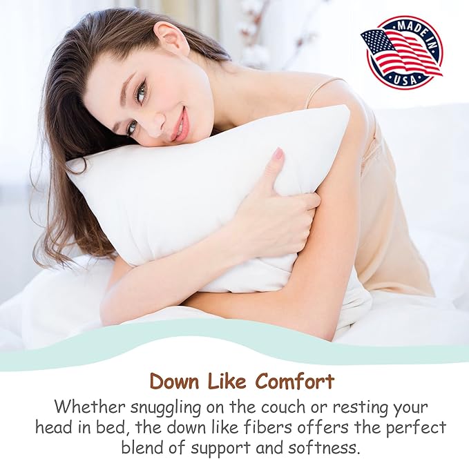 Pillowflex Synthetic Down Pillow Insert - 22x28 Down Alternative Pillow, Ultra Soft Oversized Standard Bed Sleeping Pillow, Large Rectangle Sham - 1 Decorative Pillow Form