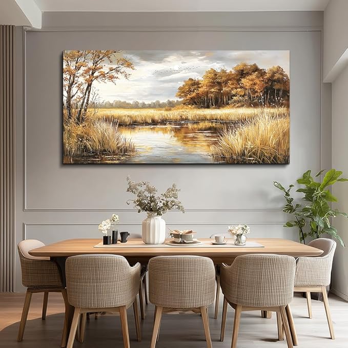 ERQINHUA Large Wall Decor Canvas Painting Wall Art For Bedroom Living Room Decor Lake Surface Landscape Painting Artwork Print For Home Decor Room For office Farmhouse Room Wall Decoration 30x60 In