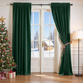 Lazzzy Velvet Blackout Curtains Thermal Insulated Room Window Drapes Super Soft Luxury Curtains for Living Room Bedroom Rod Pocket 2 Panels, Emerald Green, 42" W x 84" L
