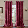 SMILETIME Burgundy Red Crushed Velvet Curtains 52x96 inch Luxurious Thermal Insulated Soundproof Drapes for Living Room Bedroom Office Soft and Durable Light-Filtering Window Treatments, 2 Panels