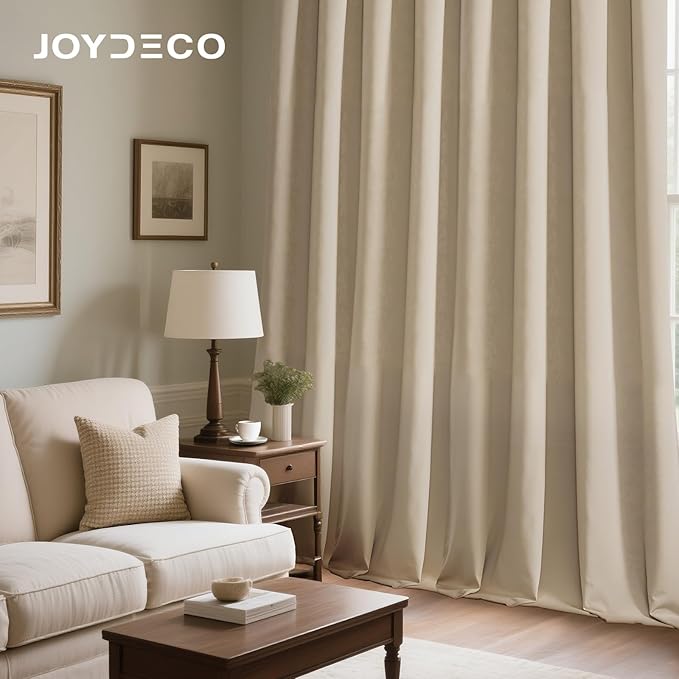 Joydeco Latte Coffee Velvet Curtains 72 Inches 2 Panels, Luxury Thermal Insulated Soft Curtains for Bedroom & Living Room, Room Darkening Velvet Drapes, Rod Pocket (52W x 72L)
