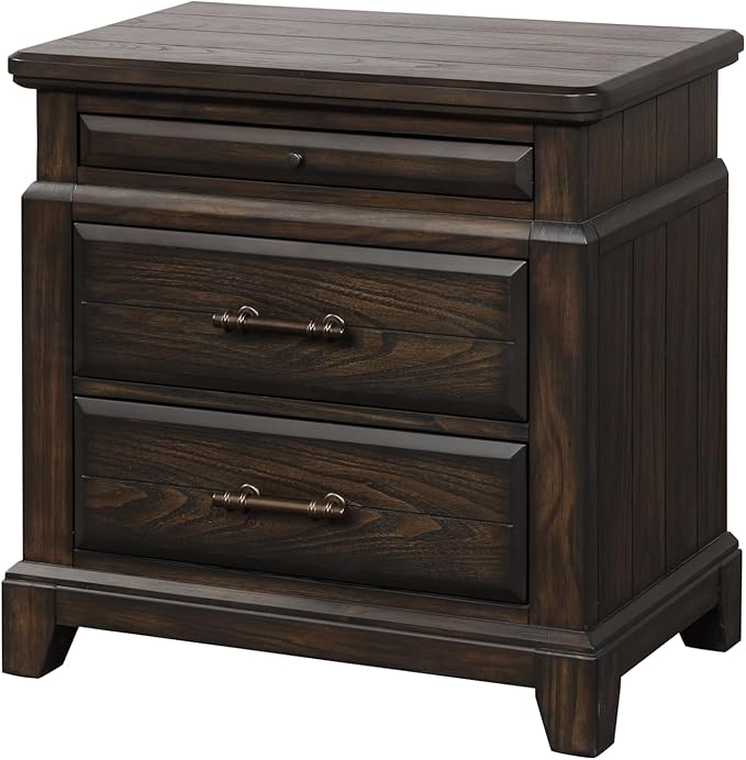2 Drawer Nightstand Set of 2, Matching Bedside Tables with Modern Design and Easy-to-Clean Surfaces