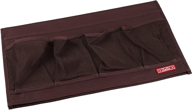 Zafit Bedside Storage Organizer - 6 Pocket Table Caddy for Remotes, Phone, Glasses (Coffee)